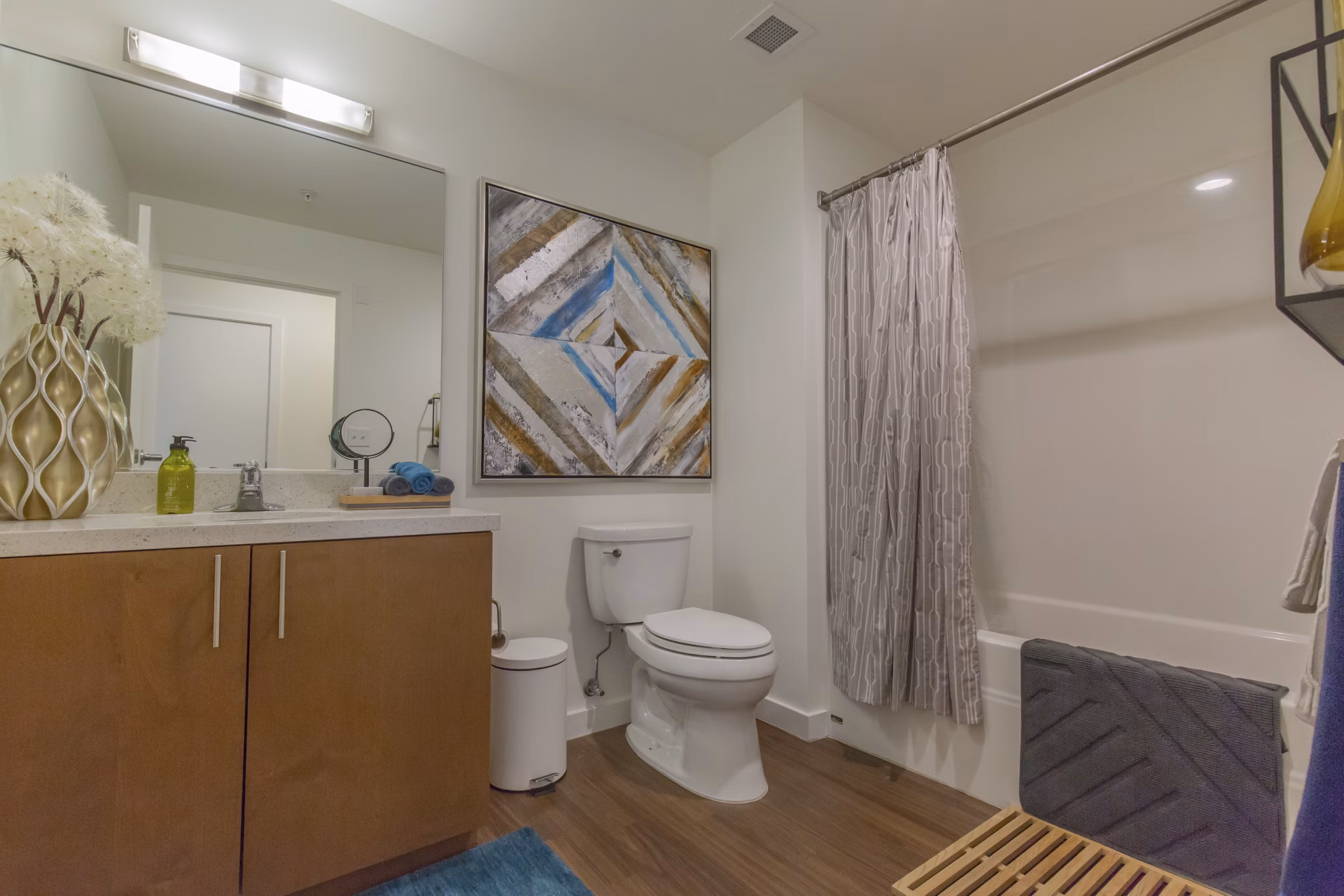 bathroom at The Linden Apartments