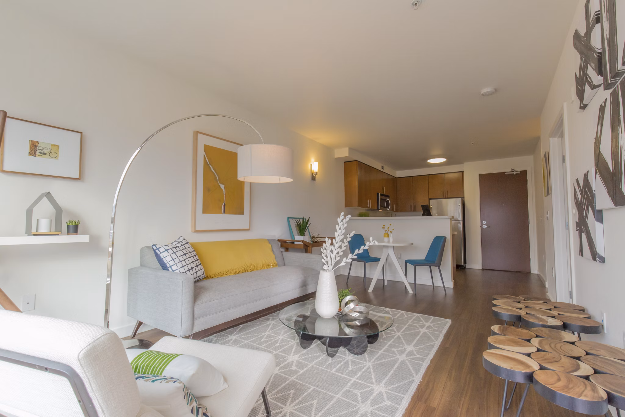 living room at The Linden Apartments