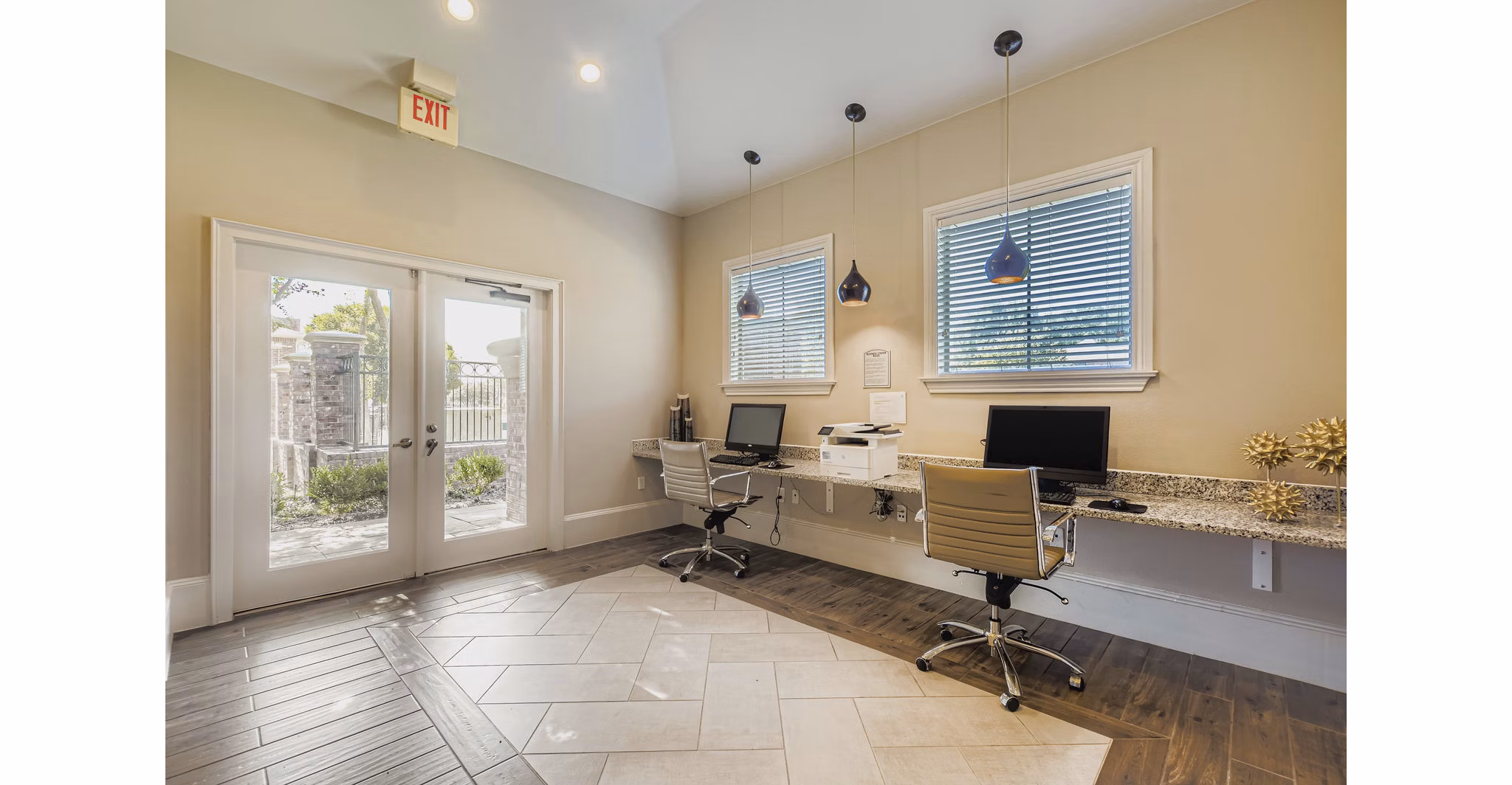 business center at The Livingston Apartments