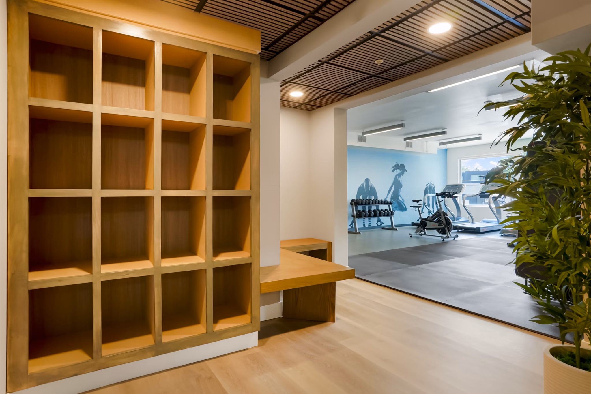 fitness center at LoHi Gold Apartments 