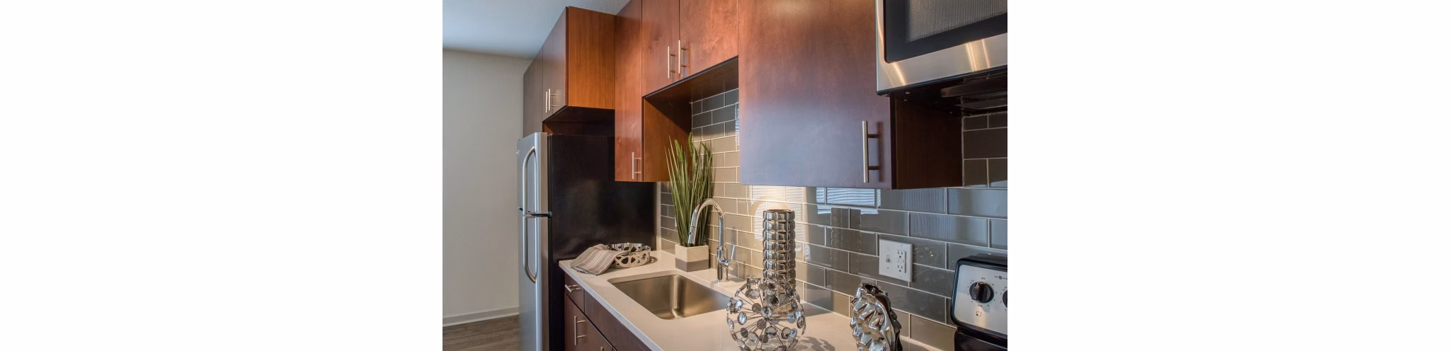 kitchen at LoHi Gold Apartments