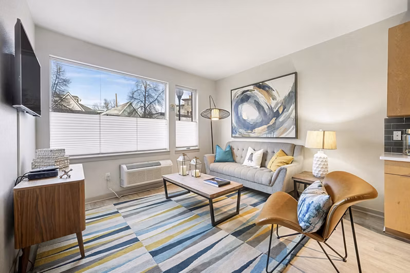living room at LoHi Gold Apartments