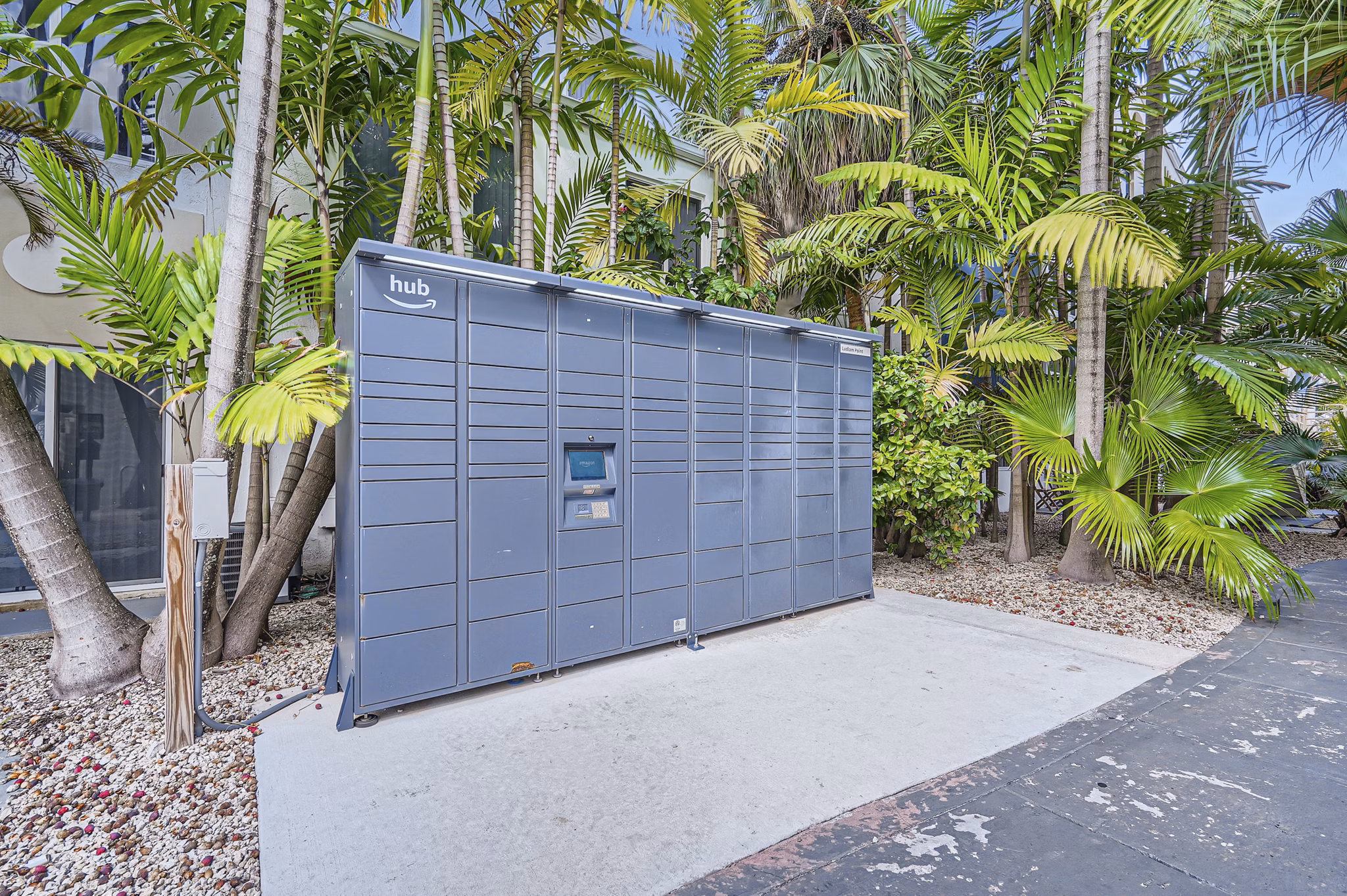 parcel lockers at Ludlam Point Apartments