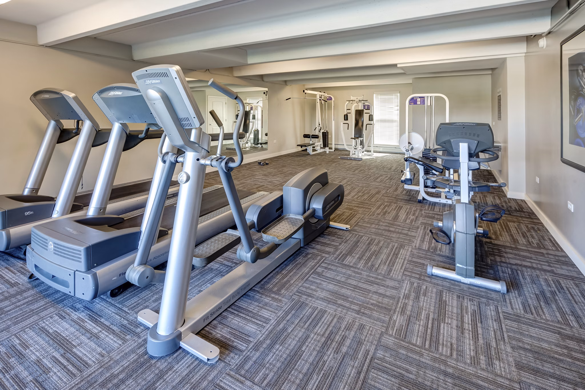 fitness center at Monaco South Apartments