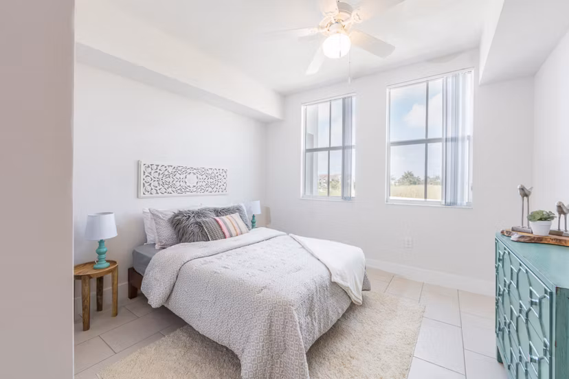 bedroom at The Olivia Apartments