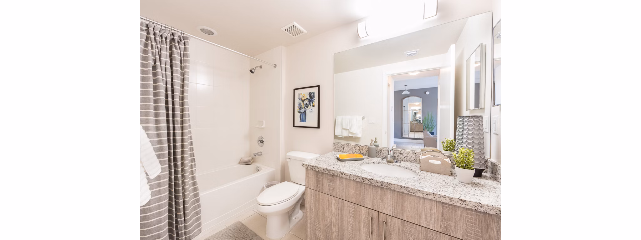 bathroom at The Olivia Apartments