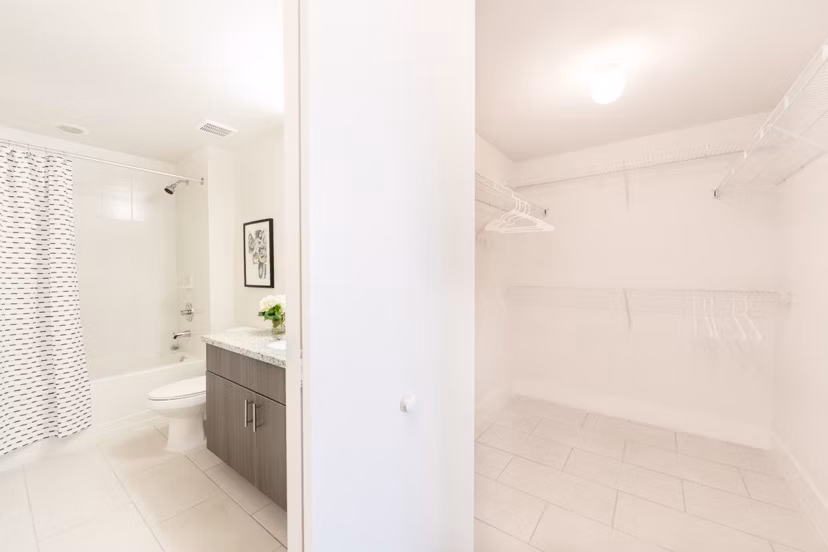 bathroom at The Olivia Apartments