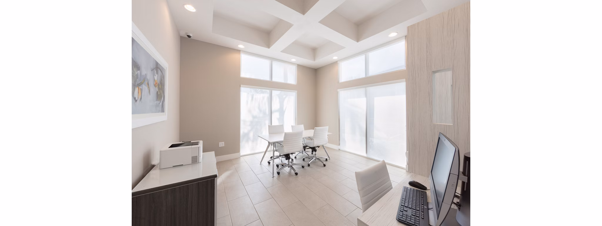 business center at The Olivia Apartments