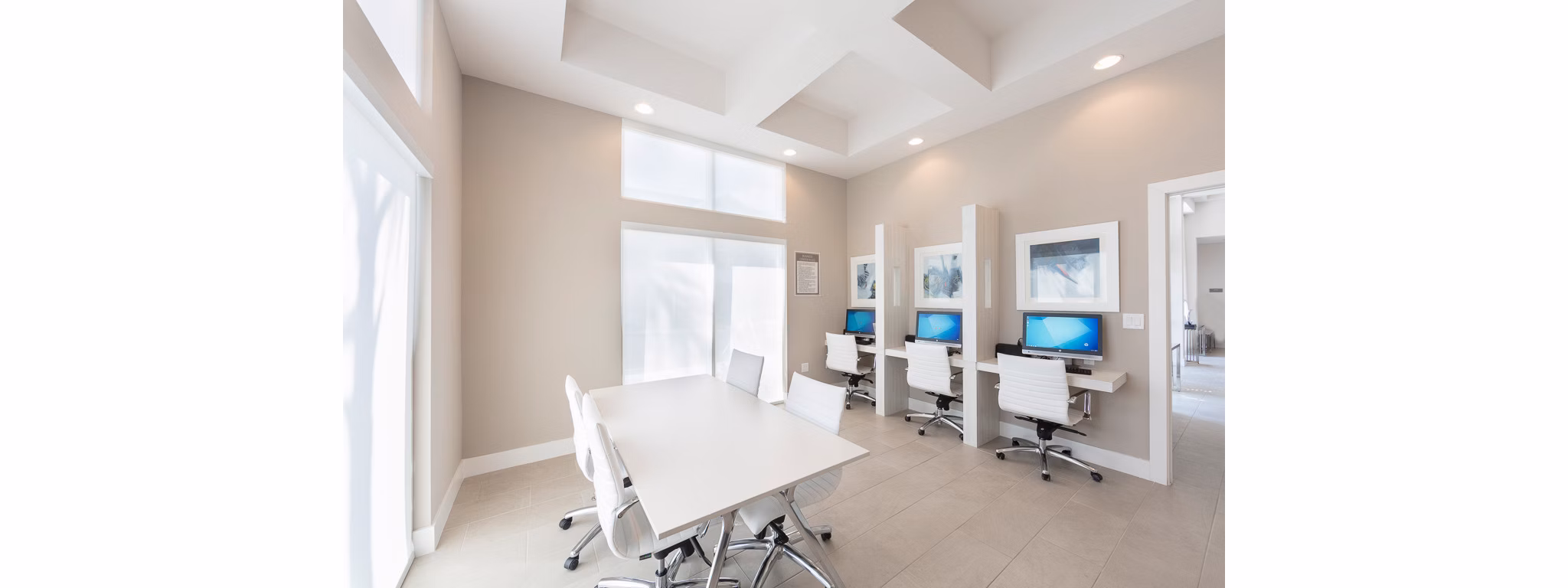 business center at The Olivia Apartments