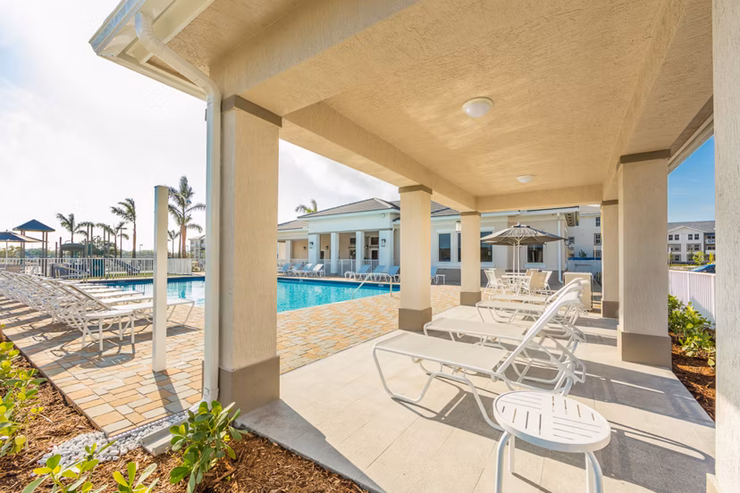 patio at The Olivia Apartments
