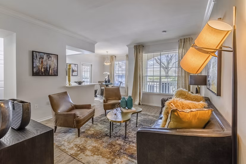living room at Republic House at Frisco Bridges Apartments