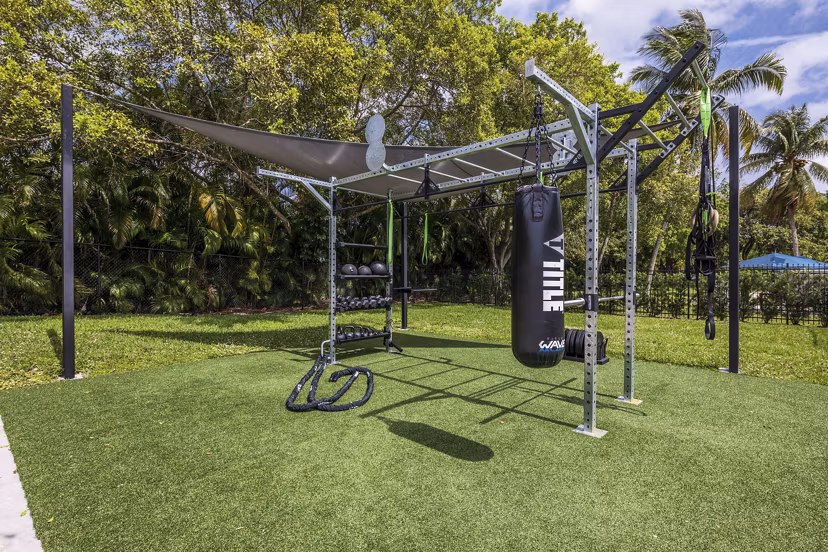 fitness center at The Seven at West Boca Apartments