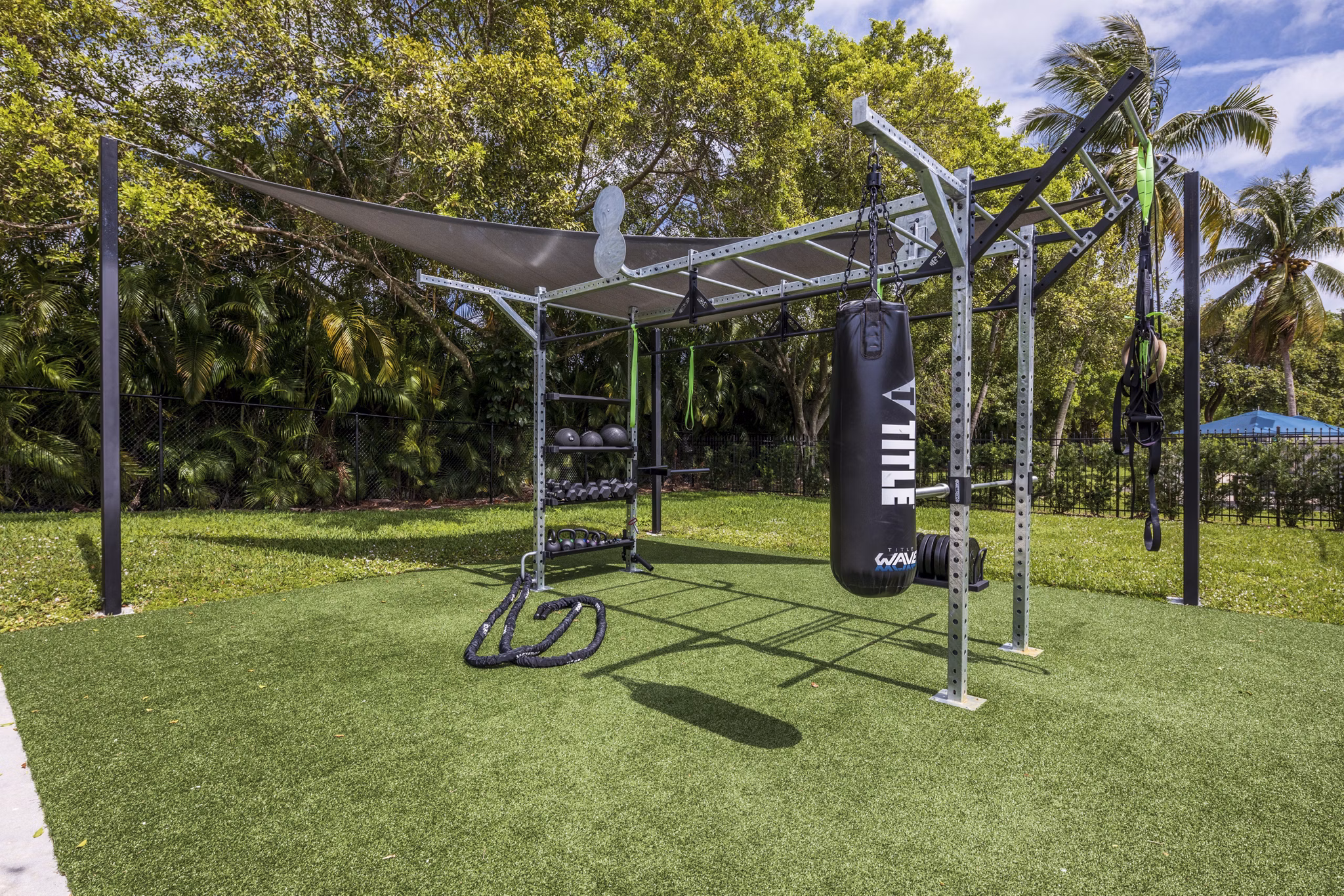 fitness center at The Seven at West Boca Apartments