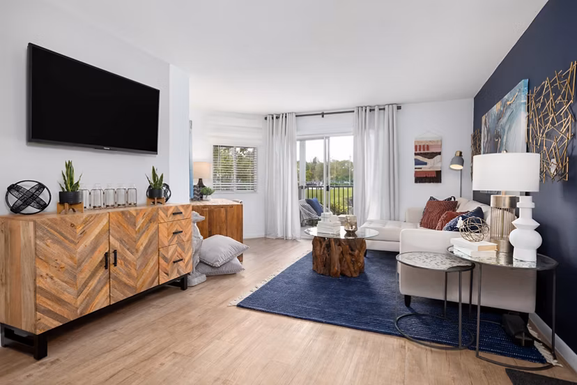 living room at The Seven at West Boca Apartments