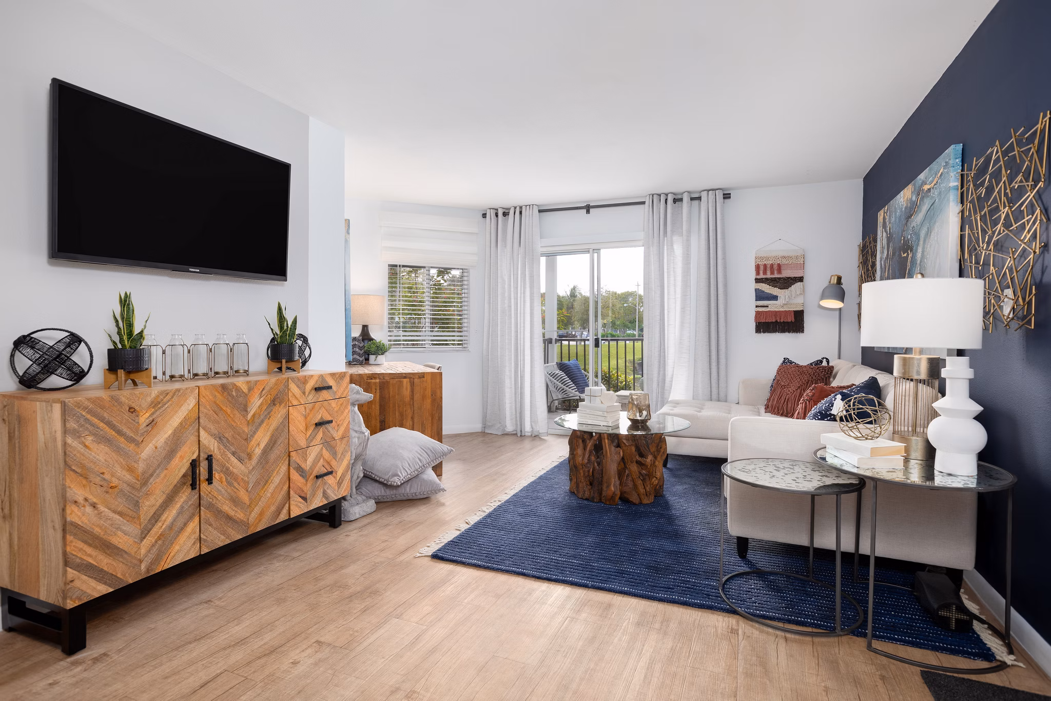 living room at The Seven at West Boca Apartments