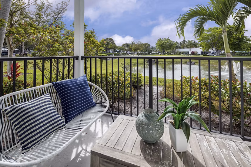 patio at The Seven at West Boca Apartments