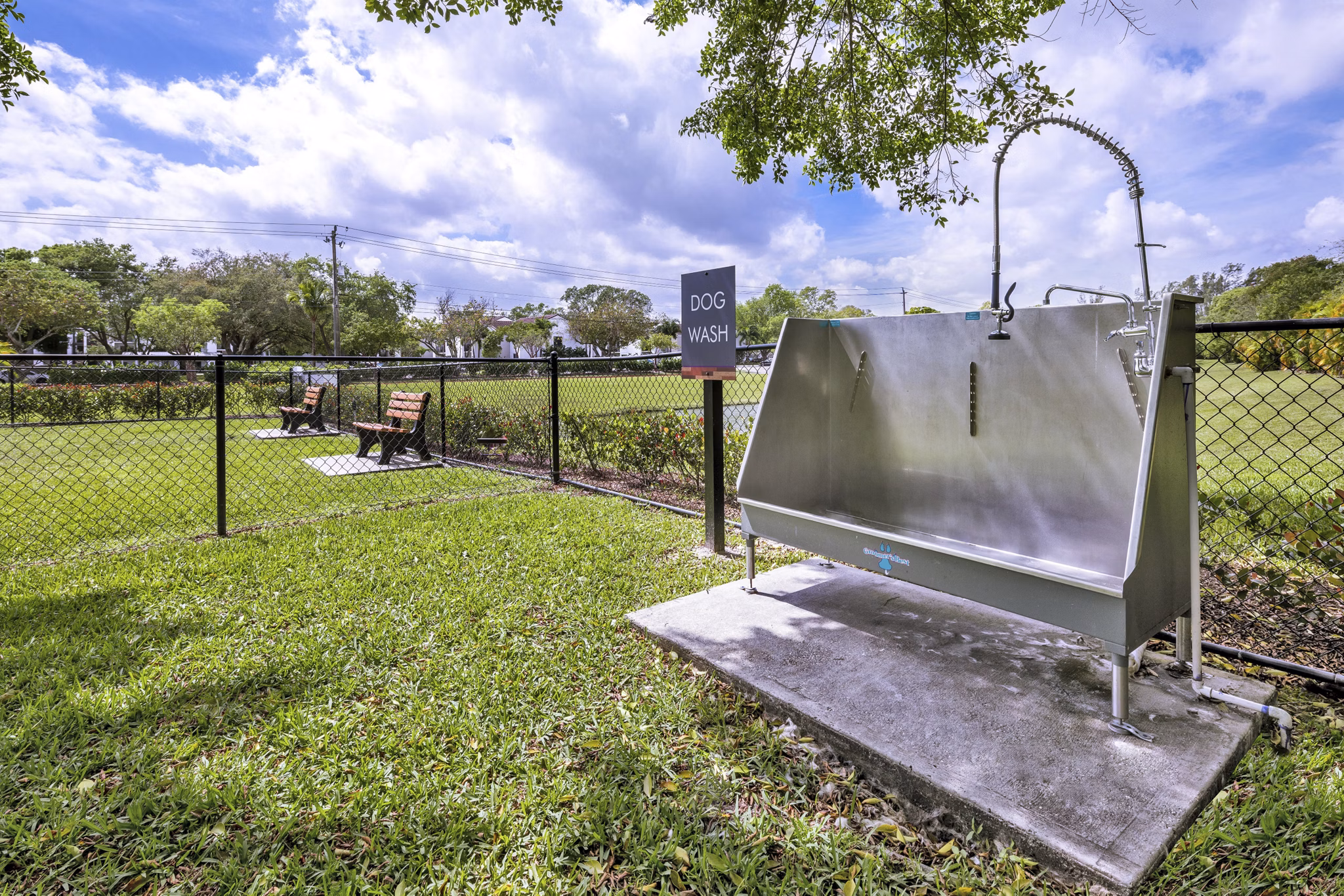 dog wash station at The Seven at West Boca Apartments