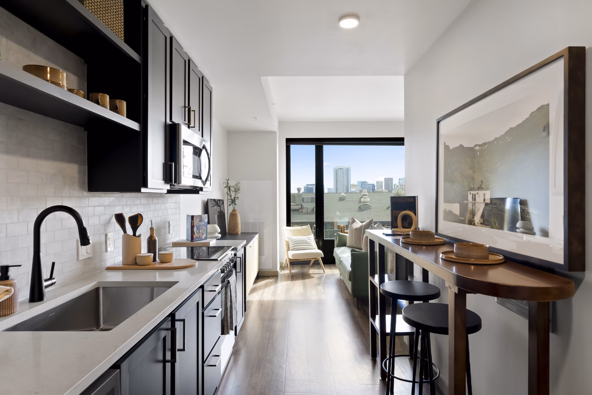 kitchen at Skyline at Highlands Apartments