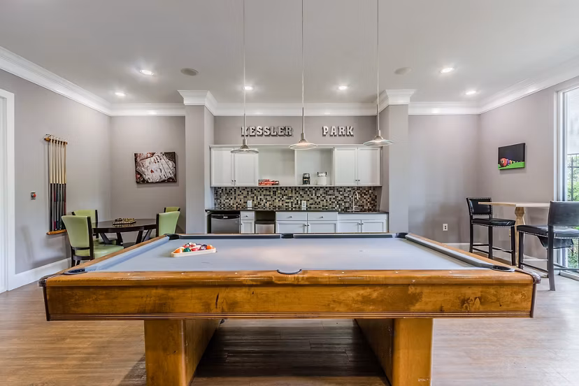 clubhouse game room at Grand Estates at Kessler Park Apartments