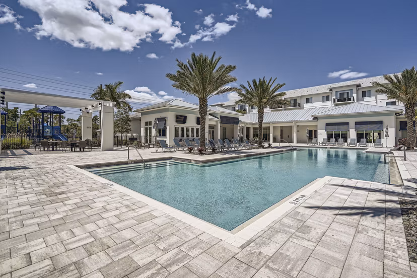 pool at River North Apartments