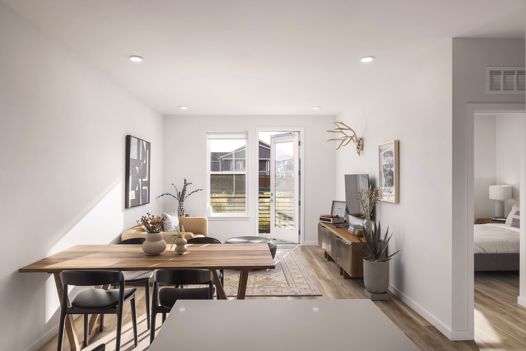 living room at The Madison Apartments at Copperleaf Apartments 