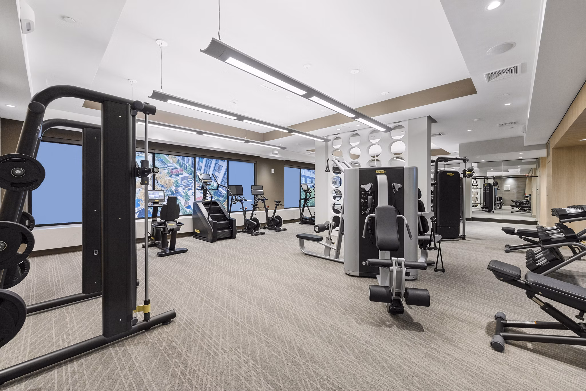 fitness center at Hanover Crossing Apartments