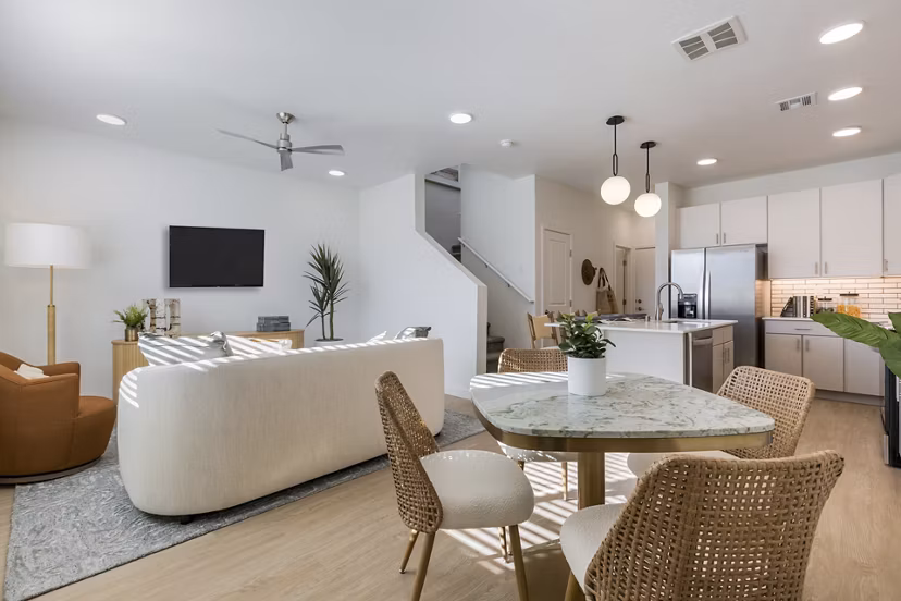 dining room at The Charlie ABQ Apartments