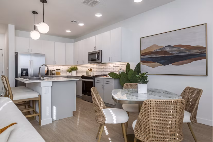 dining room at The Charlie ABQ Apartments