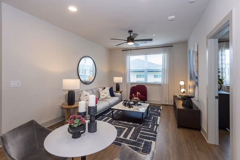 living room at Domain Huntsville Apartments