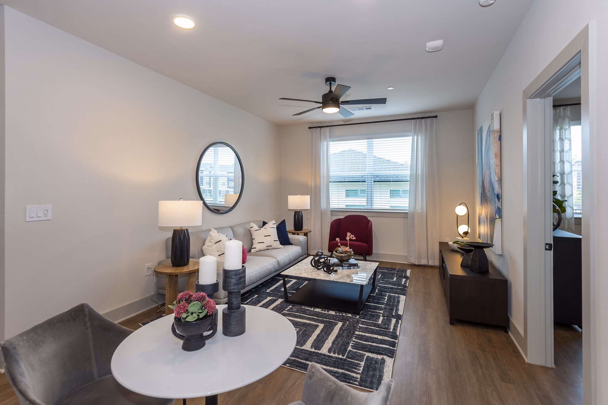 living room at Domain Huntsville Apartments