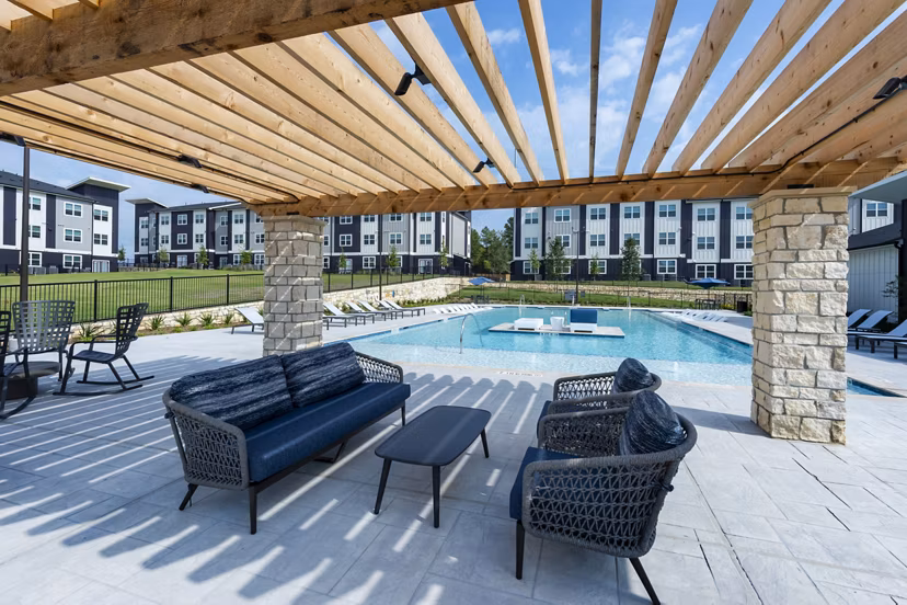 patio at Domain Huntsville Apartments