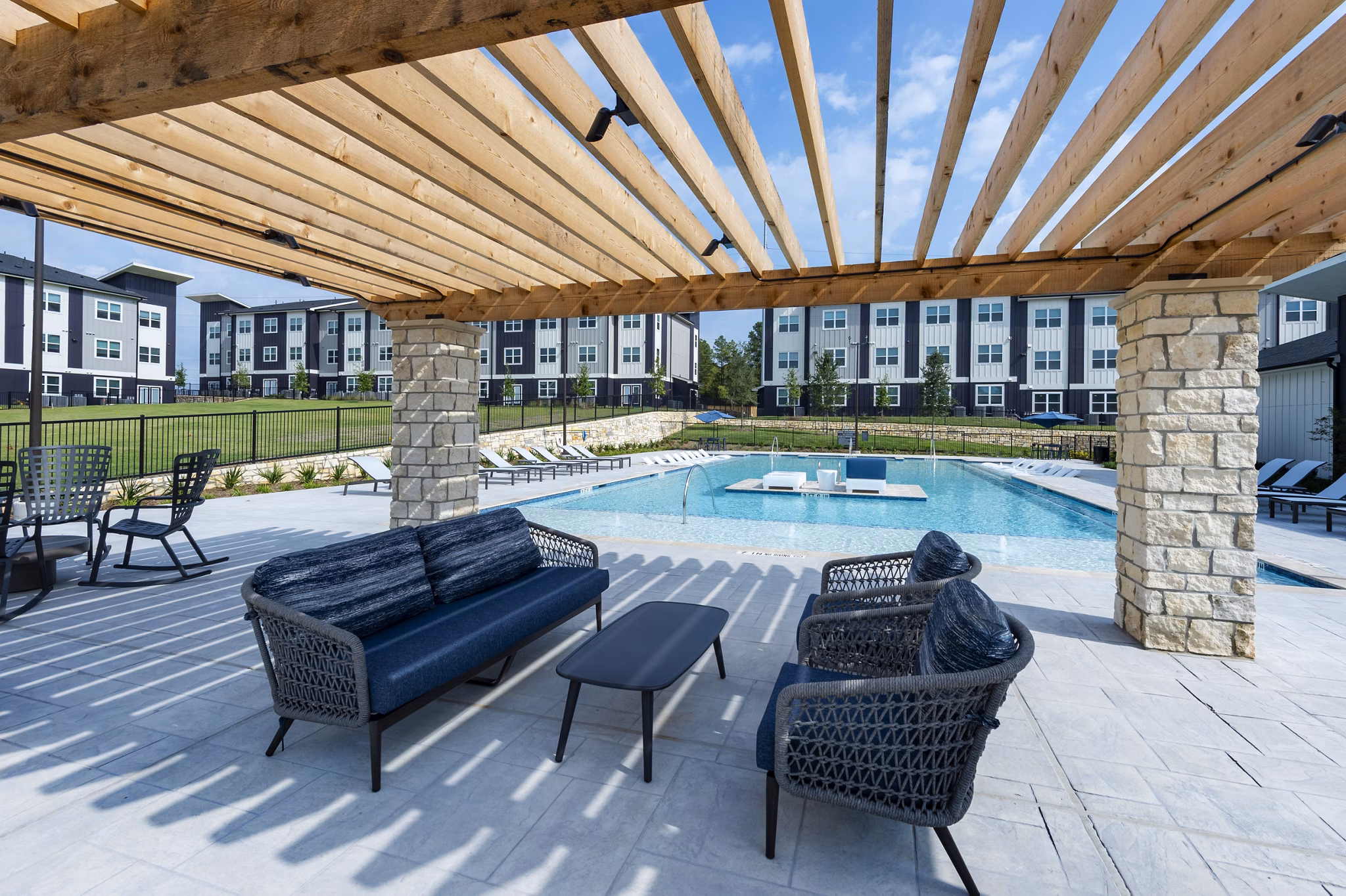 patio at Domain Huntsville Apartments