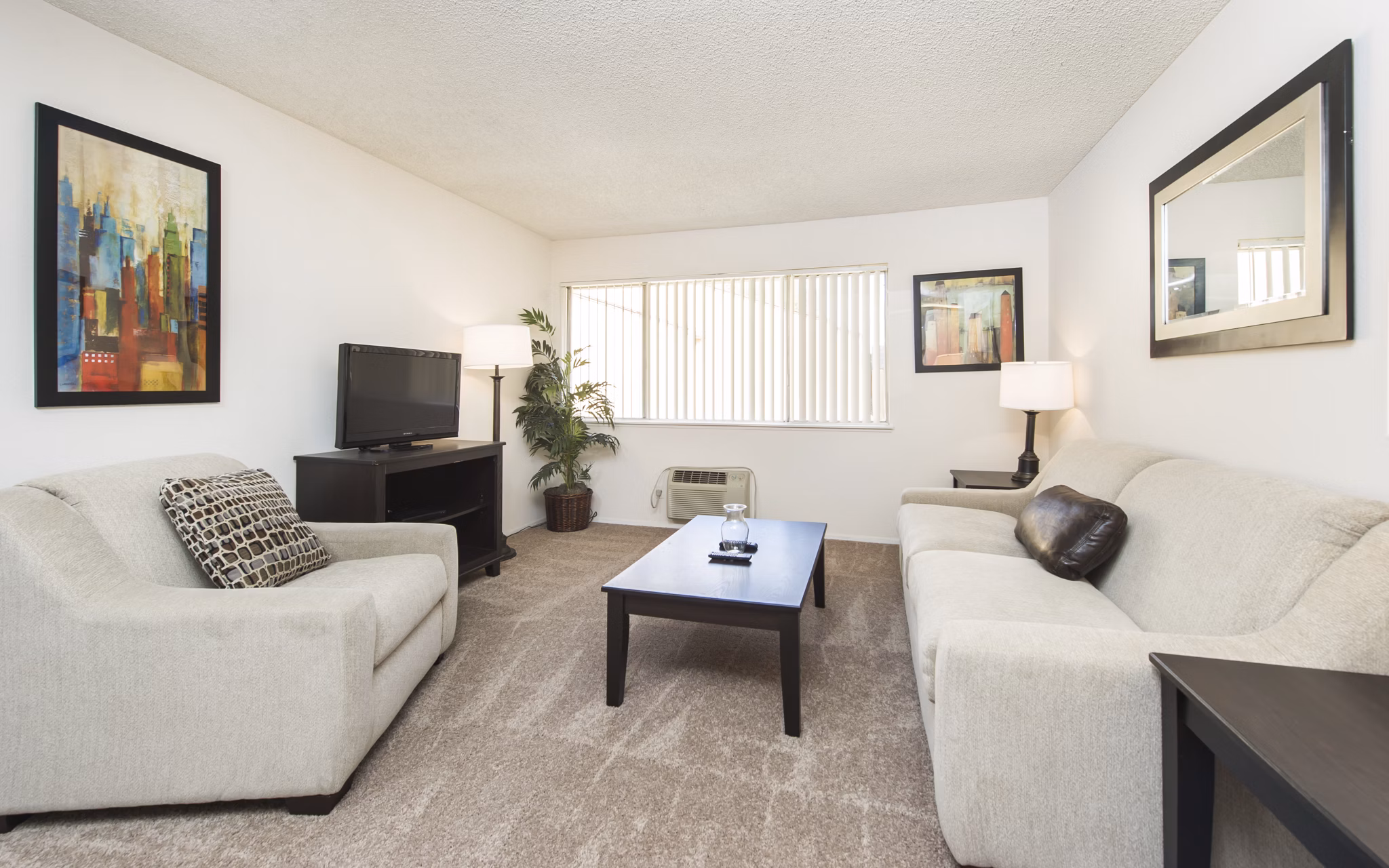 living room at Fairview Green Apartments