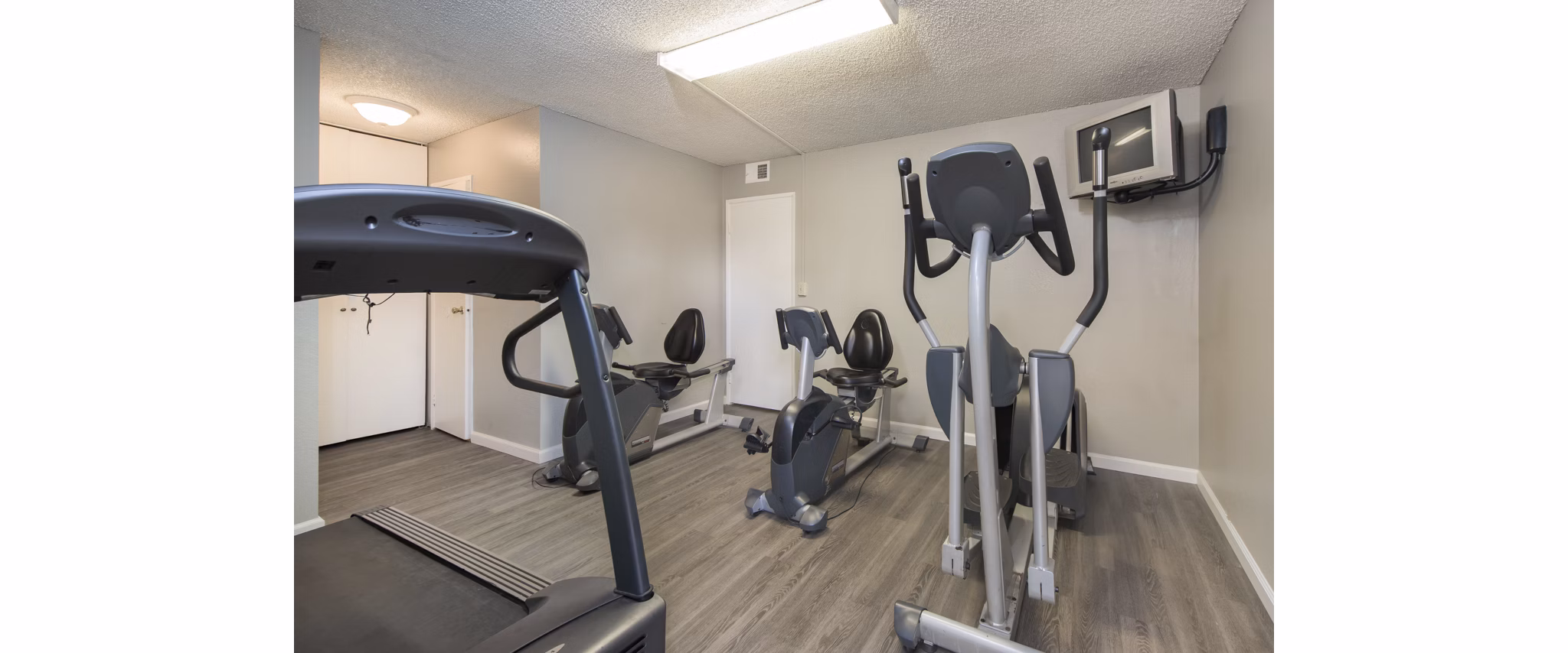 fitness center at Lawrence Road Apartments