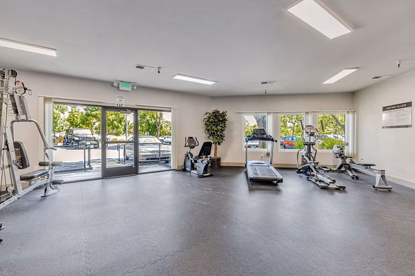 fitness center at Martinez Hillside Apartments
