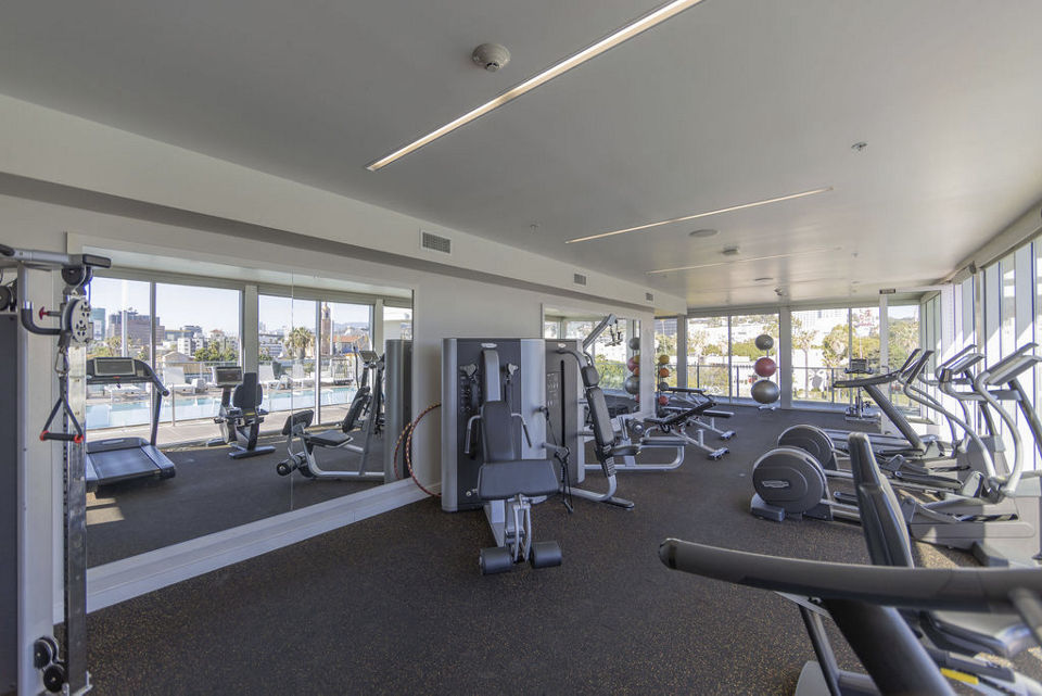 fitness center at The Highland Apartments