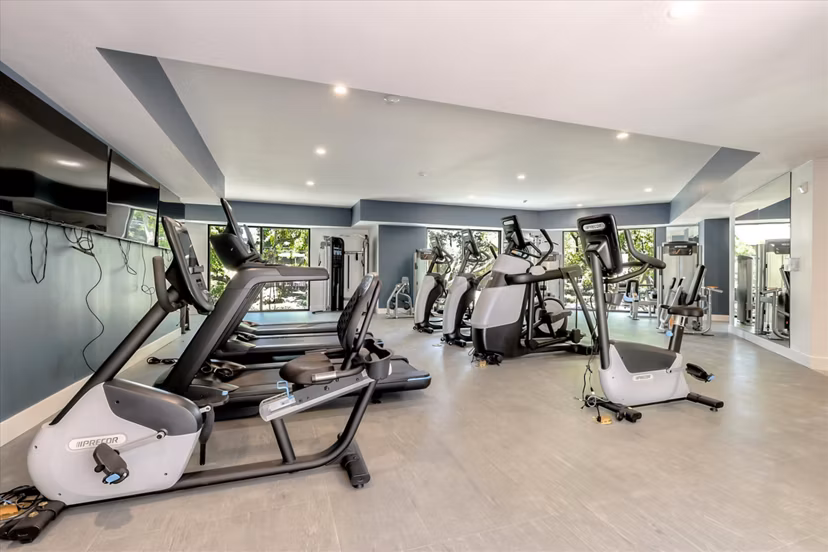 fitness center at 100 Boyd Apartments