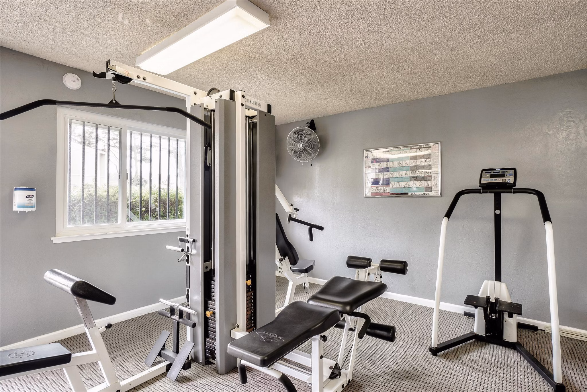 fitness center at Skyline View Apartments