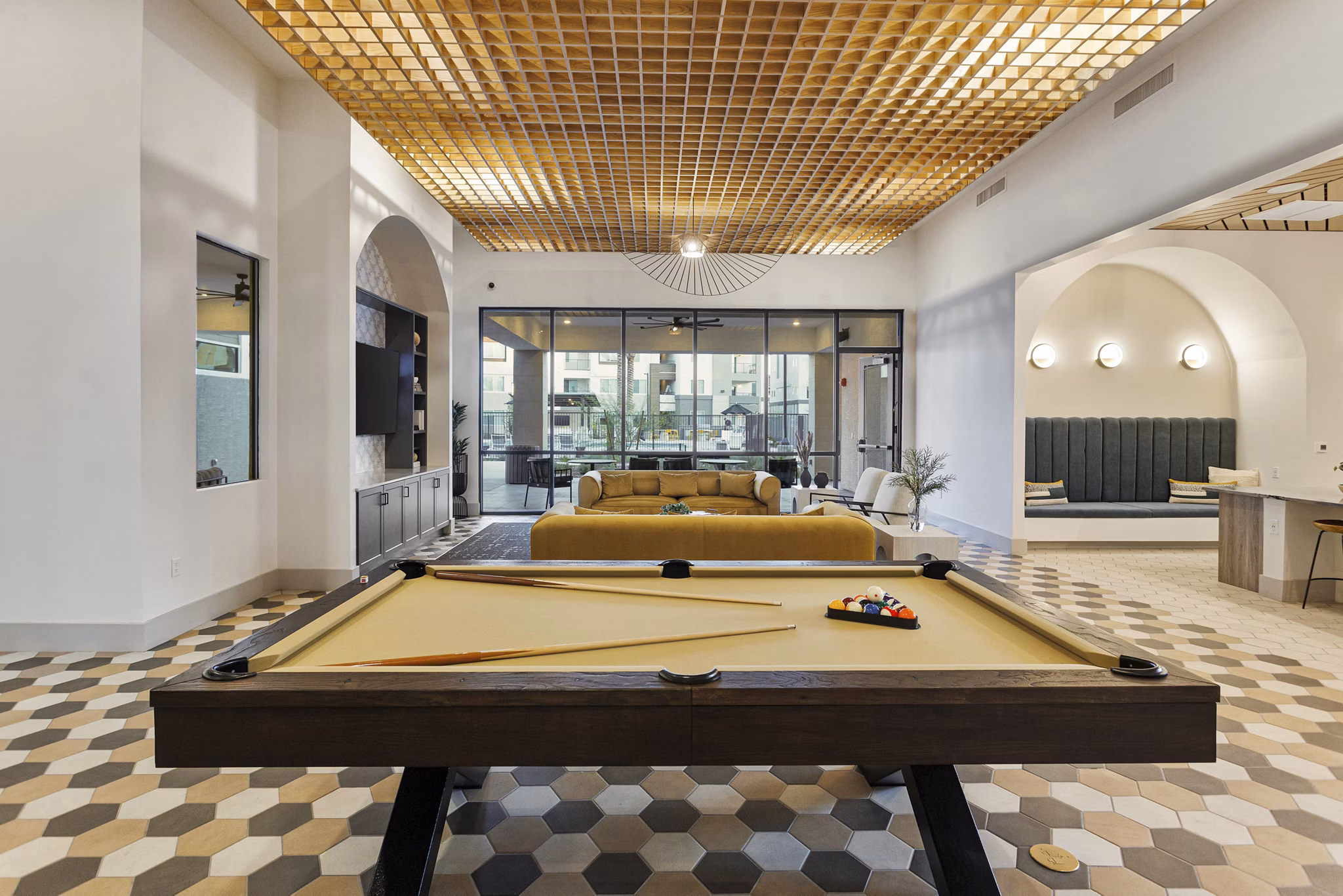 clubhouse game room at Ascend at Black Canyon Apartments