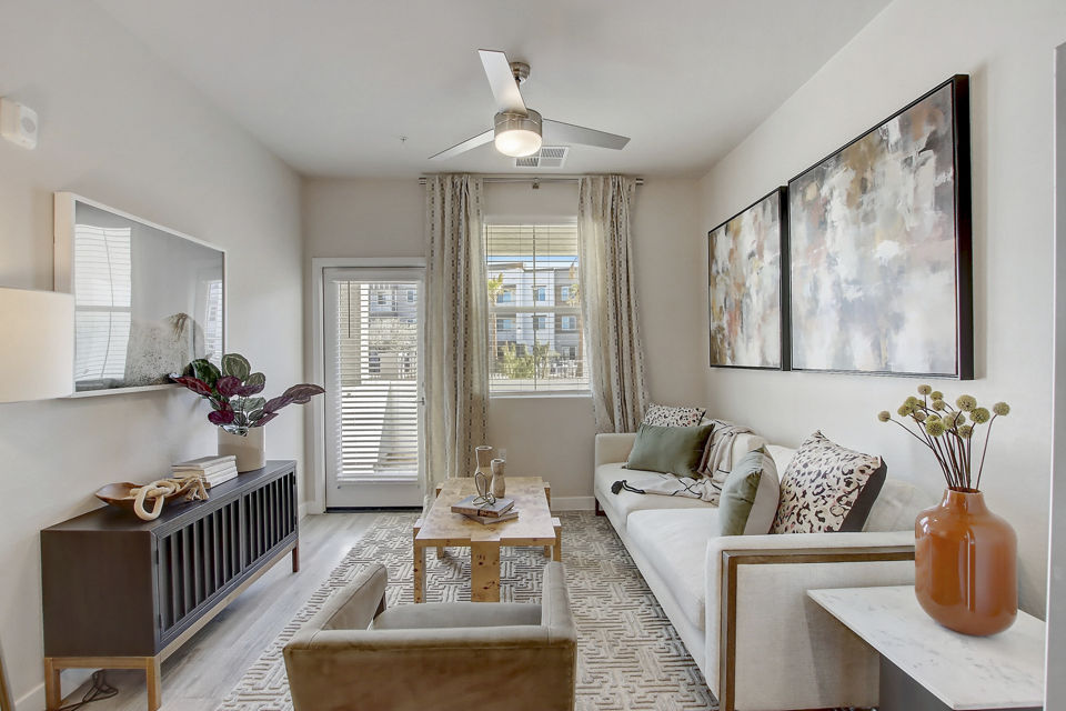 living room at Ascend at Black Canyon Apartments 