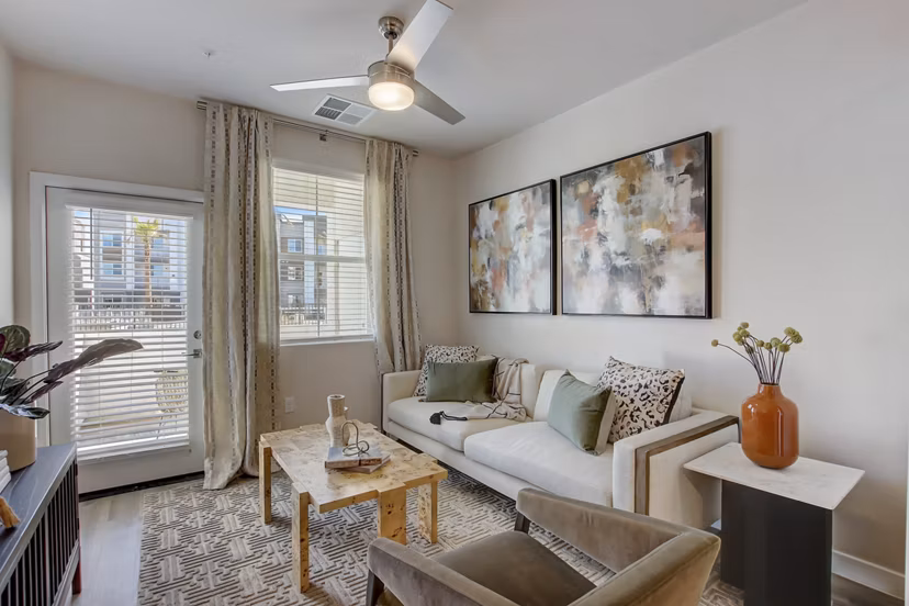 living room at Ascend at Black Canyon Apartments 