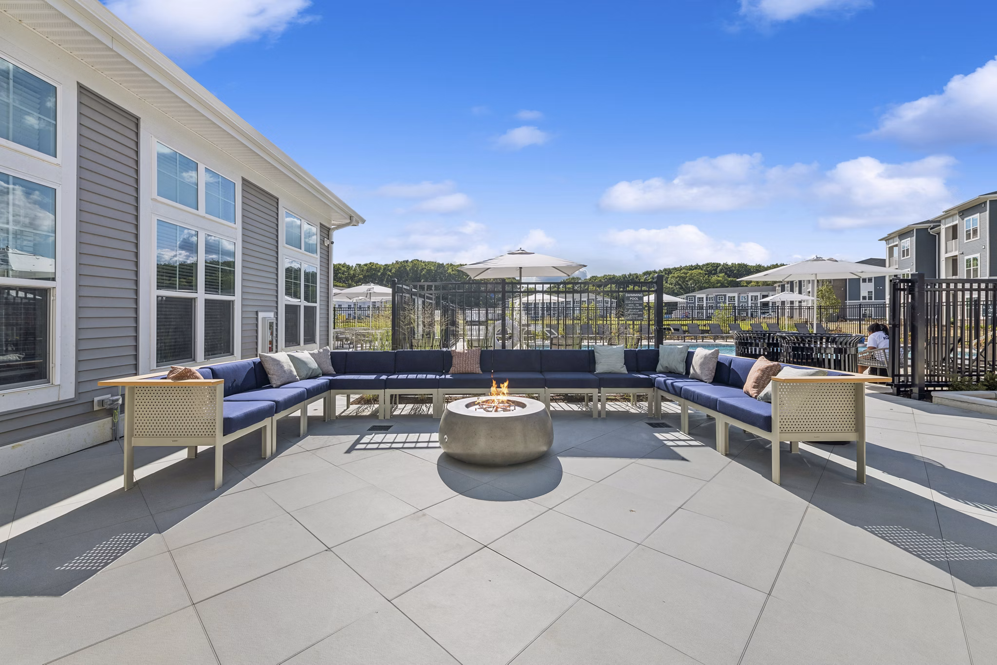fire pit/patio at Ascend by the Sea Apartments