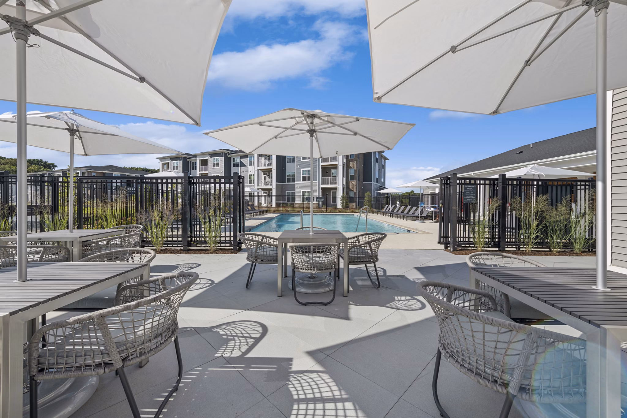 pool patio at Ascend by the Sea Apartments