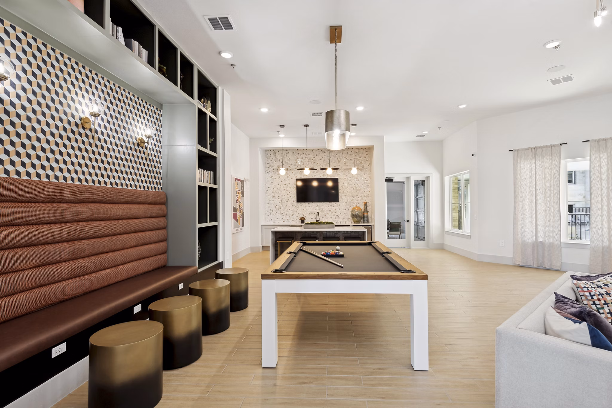 clubhouse game room at Ascend at Celina Hills Apartments