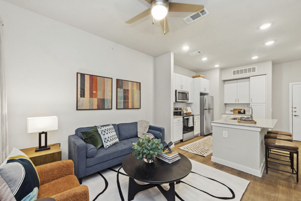 living room at Ascend at Celina Hills Apartments 