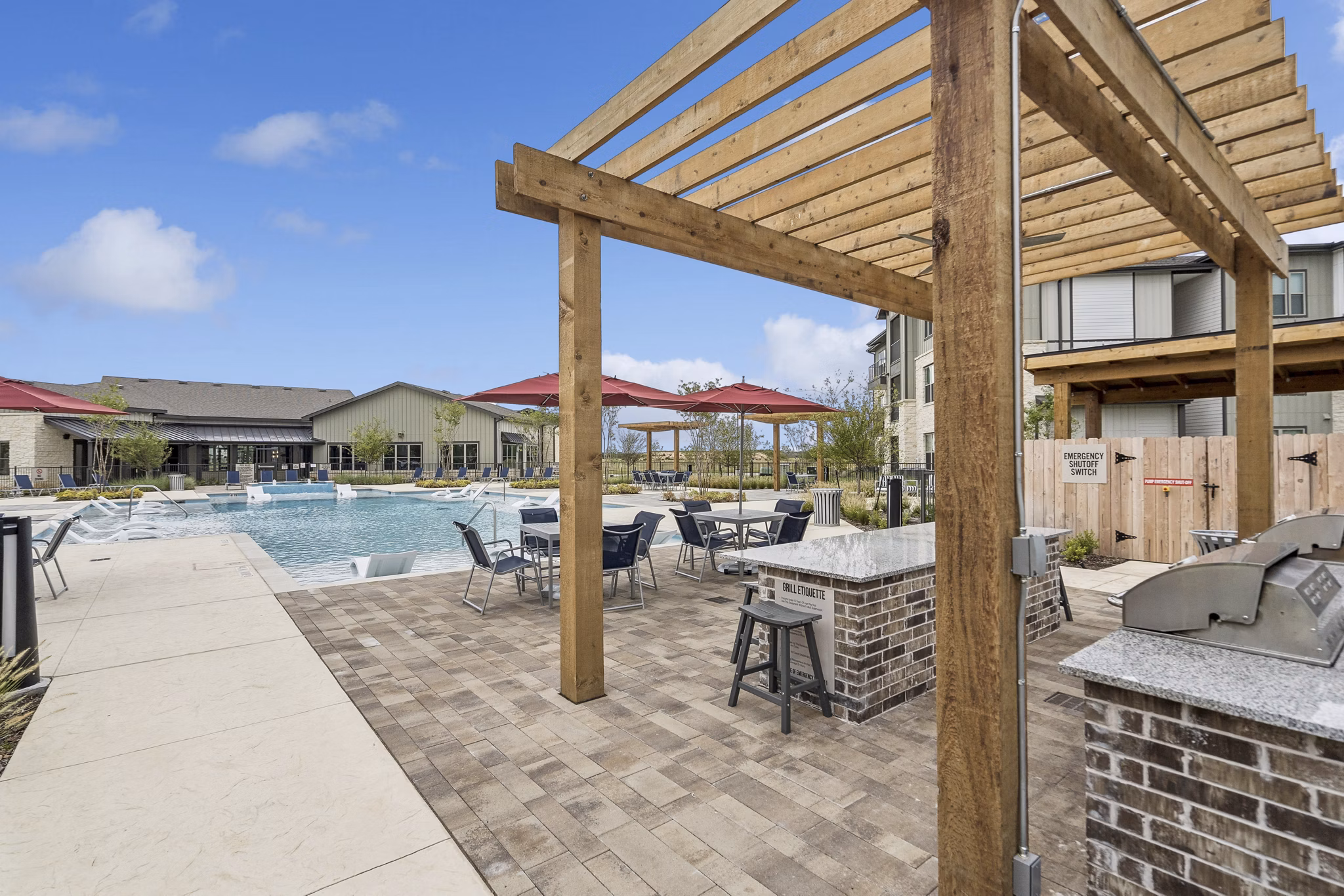 grill area/patio at Ascend at Forum Apartments