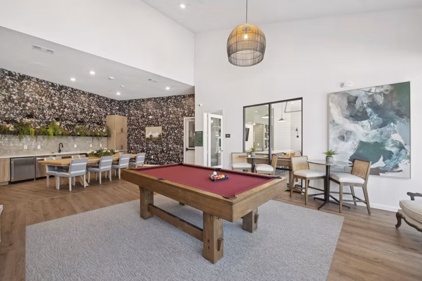 clubhouse game room at Ascend at McKinney North Apartments
