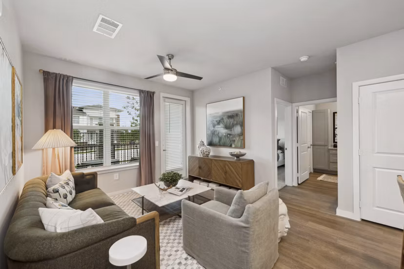 living room at Ascend at McKinney North Apartments