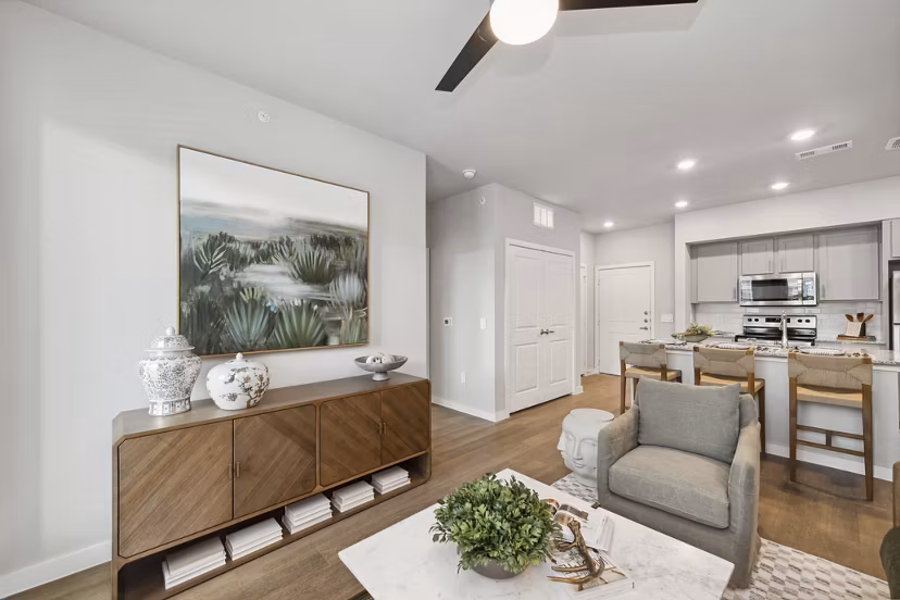 living room at Ascend at McKinney North Apartments