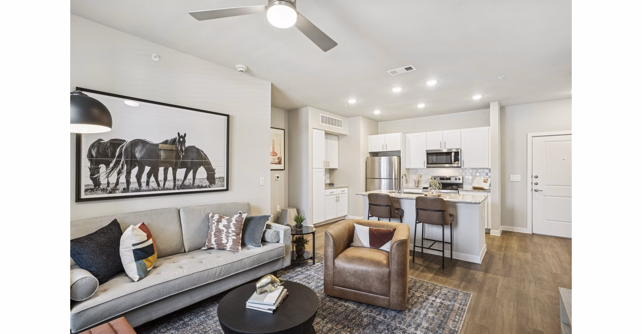 living room at Ascend at Pioneer Hill Apartments
